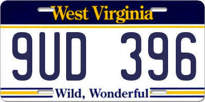 WV license plate 9UD396