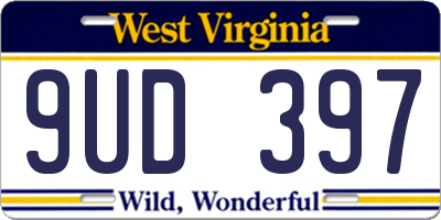 WV license plate 9UD397