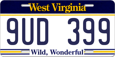 WV license plate 9UD399