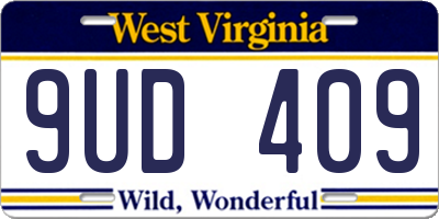 WV license plate 9UD409