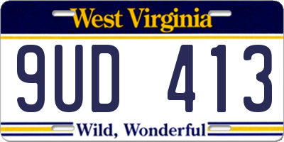 WV license plate 9UD413