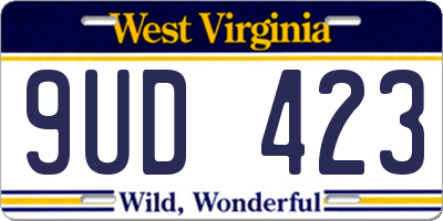 WV license plate 9UD423