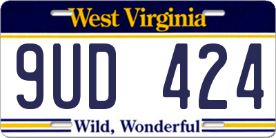 WV license plate 9UD424