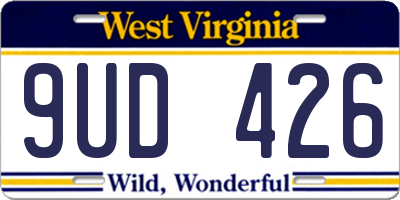WV license plate 9UD426