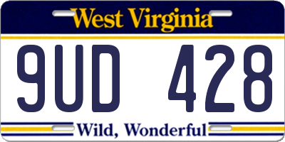 WV license plate 9UD428