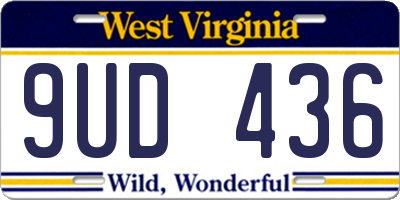 WV license plate 9UD436