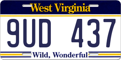 WV license plate 9UD437
