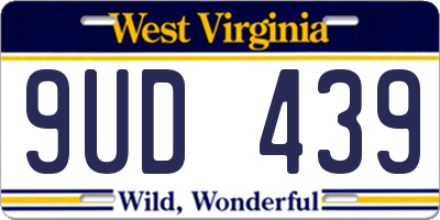 WV license plate 9UD439