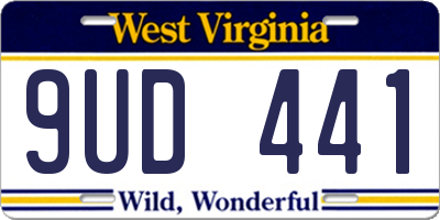 WV license plate 9UD441