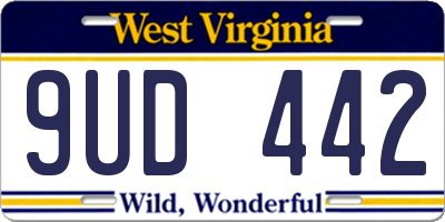 WV license plate 9UD442