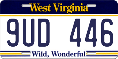 WV license plate 9UD446