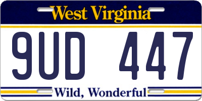 WV license plate 9UD447