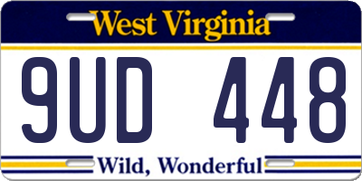 WV license plate 9UD448