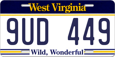 WV license plate 9UD449