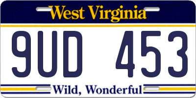 WV license plate 9UD453