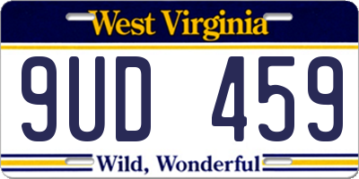 WV license plate 9UD459