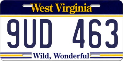 WV license plate 9UD463