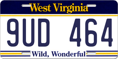 WV license plate 9UD464