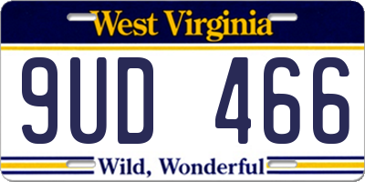 WV license plate 9UD466