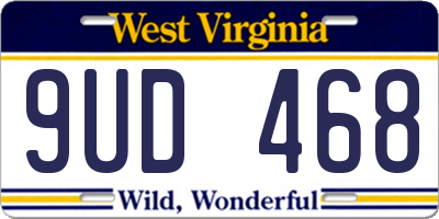 WV license plate 9UD468