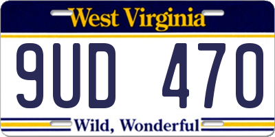 WV license plate 9UD470