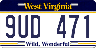 WV license plate 9UD471