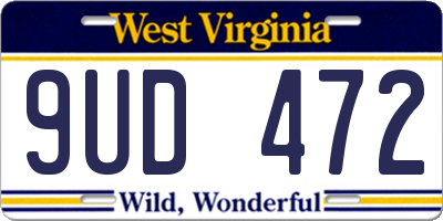 WV license plate 9UD472
