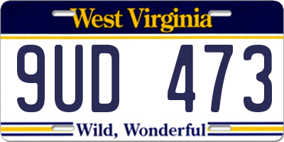 WV license plate 9UD473