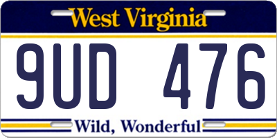 WV license plate 9UD476
