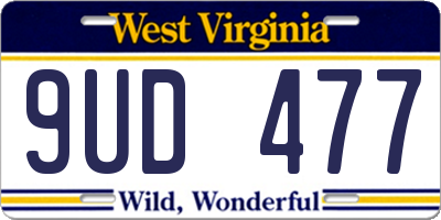 WV license plate 9UD477