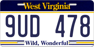 WV license plate 9UD478