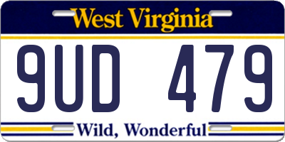 WV license plate 9UD479