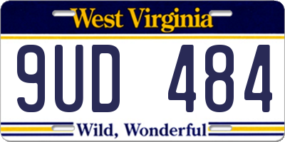 WV license plate 9UD484