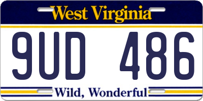 WV license plate 9UD486