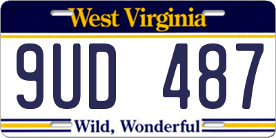 WV license plate 9UD487