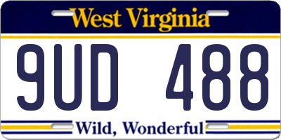 WV license plate 9UD488