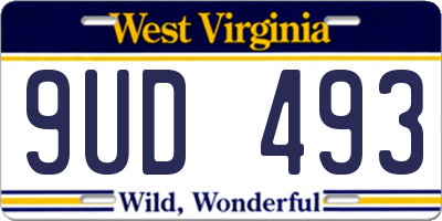 WV license plate 9UD493