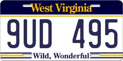 WV license plate 9UD495