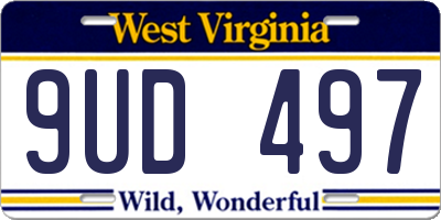 WV license plate 9UD497