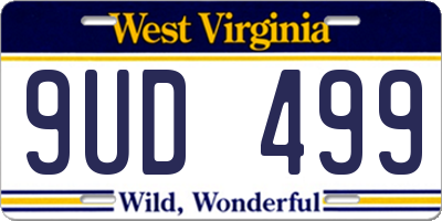 WV license plate 9UD499