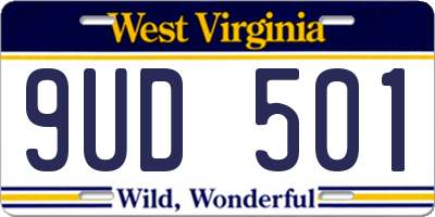 WV license plate 9UD501
