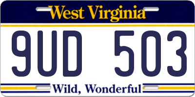 WV license plate 9UD503