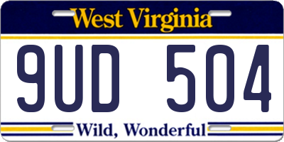 WV license plate 9UD504