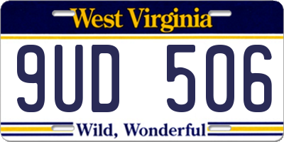 WV license plate 9UD506