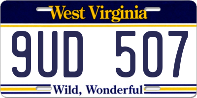WV license plate 9UD507