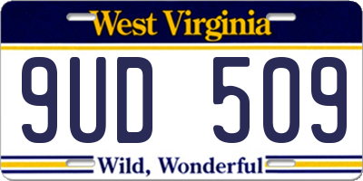 WV license plate 9UD509