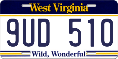 WV license plate 9UD510