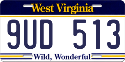 WV license plate 9UD513