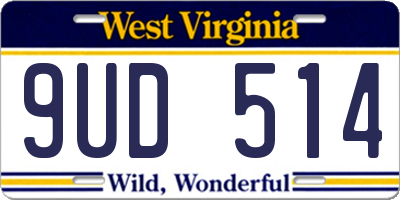 WV license plate 9UD514