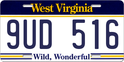 WV license plate 9UD516